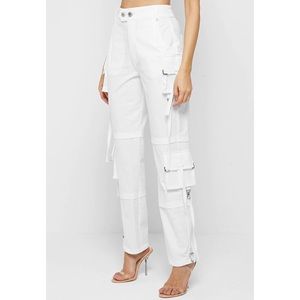 Maniere De Voir White Tassel Cargo Pants S